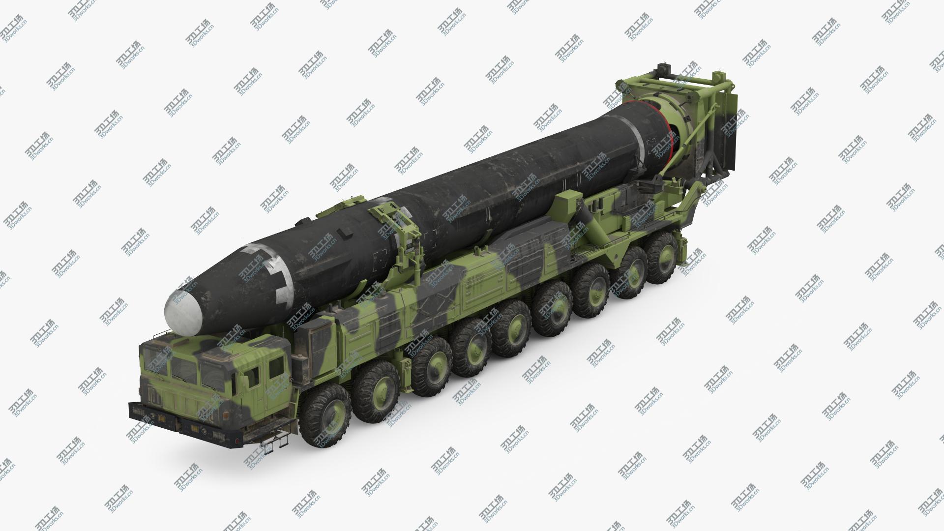 images/goods_img/202104093/Hwasong-15 Transporter Erector Vehicle with Intercontinental Ballistic Missile Dirty 3D model/2.jpg